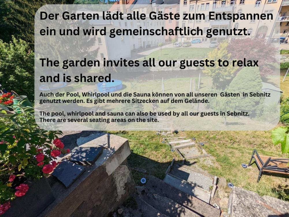 F2 - Urlaubsmagie Sauna, Whirlpool, Pool & Garten Sebnitz Exterior foto