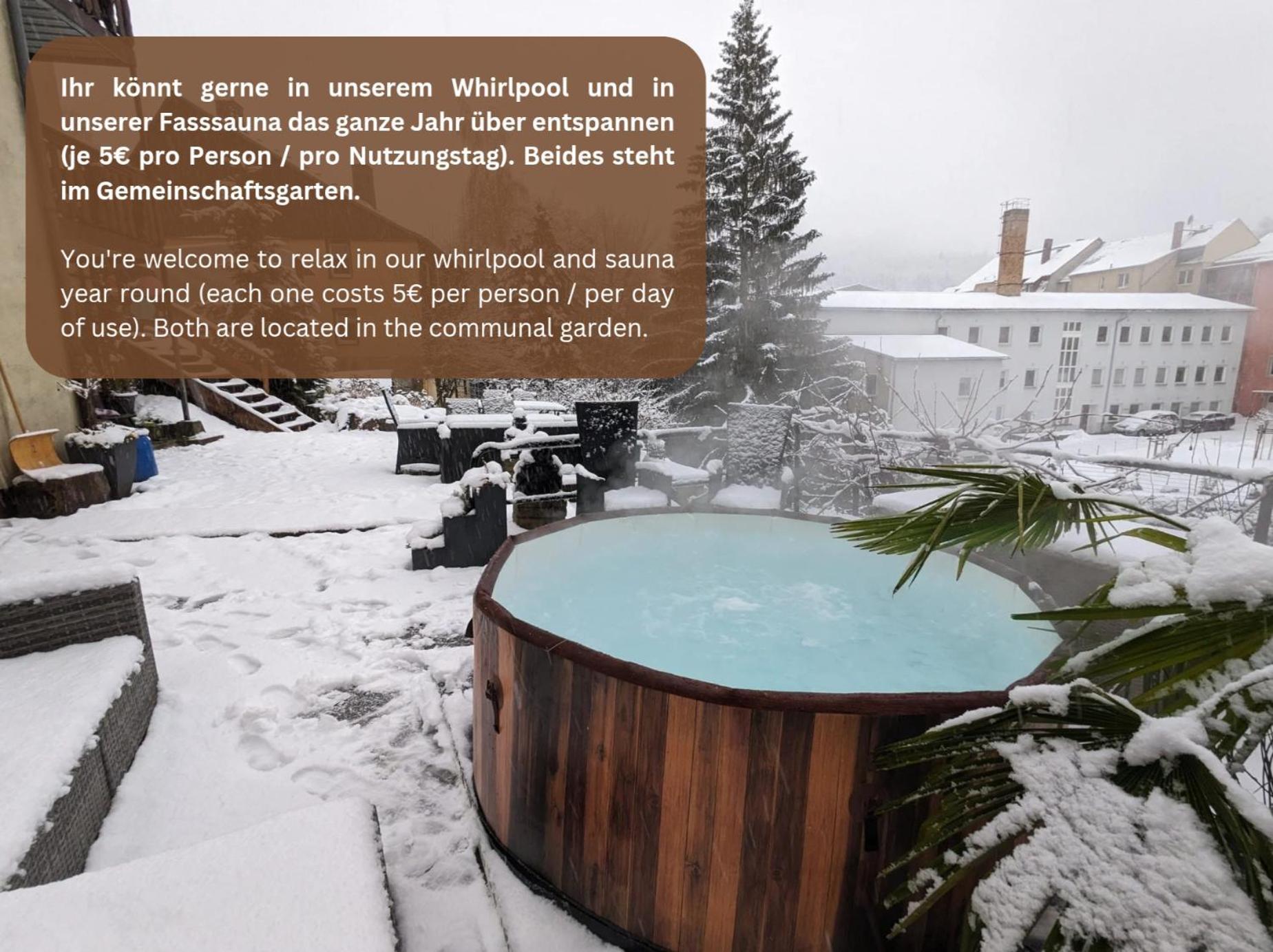 F2 - Urlaubsmagie Sauna, Whirlpool, Pool & Garten Sebnitz Exterior foto
